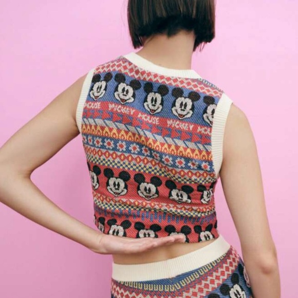 Zara x Disney Women's Jacquard Knit Mickey Mouse Sweater Vest - Size S - Picture 11 of 11